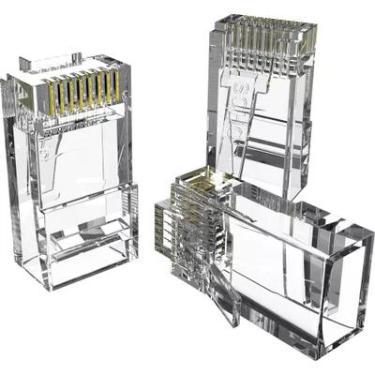 Imagem de Conector Rj45 Cat.6 Furukawa, Macho De Passagem - Pacote Com 10 Plugs