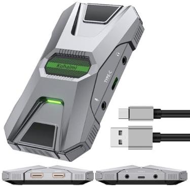 Imagem de Kuhaimi Placa de captura USB 3.0 de alta definição, Full HD 1080p 60FPS Video Cam Link Game Gravação e transmissão ao vivo funciona para PS5/Switch/Câmera/PC/OBS, suporta até YUY2