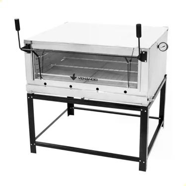 Imagem de Forno Industrial Venâncio A Gás Roma Inox 90 Cm Com Pedra Refratária Gás Glp Firi90