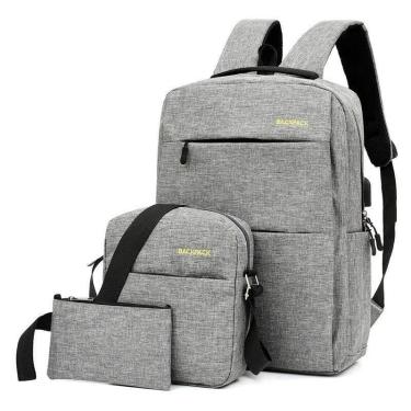 Imagem de Kit Mochila Executiva Masculina Notebook Escolar Trabalho - HWJ