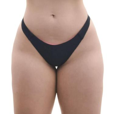 Imagem de Calcinha biquíni fio dental dupla face Arsiè, GG, Preto com pitaya