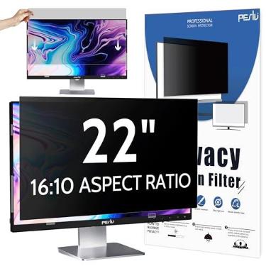 Imagem de Peslv Tela de privacidade para monitor de computador de 55,88 cm com proporção de 16:10, antirreflexo de luz azul, película protetora removível de 55,88 cm com filtro de privacidade, protetor de tela de privacidade HD de 22 polegadas para monitor