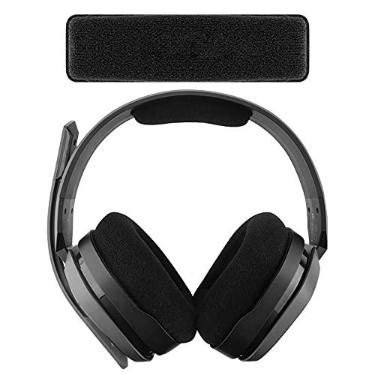 Imagem de Geekria Faixa de cabeça de veludo compatível com fones de ouvido Astro A10, peça de reparo de pulseira de reposição (preto)