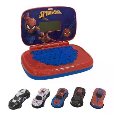 Imagem de Kit Homem-aranha - Laptop Infantil Bilíngue + 5 Mini Veiculos Pull Back