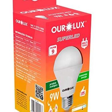 Imagem de Lampada LED Bulbo OUROLUX, Branca, 9W, Bivolt, Base E27