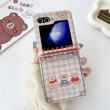 Imagem de Capa de celular estilo Samsung Galaxy Z Flip 6/5/4/3 para Motorola Razr 60 50 Ultra, Razr 40 Ultra, 3 Bear Notebook, para Galaxy Z Flip 6