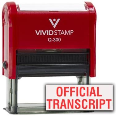 Imagem de Carimbo de Borracha Transcrito Oficial Autotinta, Vermelho, Medium - 9/16" x 1-1/2"