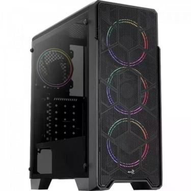Imagem de Gabinete Gamer Aerocool Ore Saturn Preto Rgb Lateral...