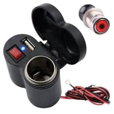 Imagem de Adaptador USB para Moto com Acendedor de Cigarro - Desconto Exclusivo!