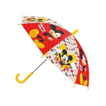 Imagem de Guarda Chuva Infantil Vermelho Amarelo Mickey Disney