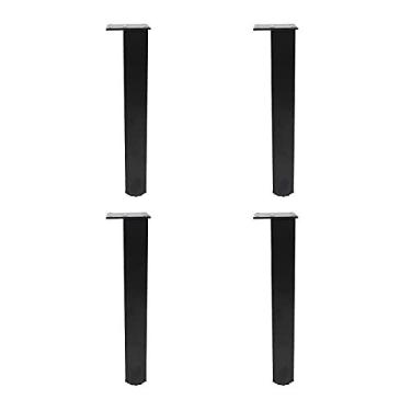 Imagem de Ulifestar Pacote com 4 pernas ajustáveis para móveis, pés de suporte de liga de alumínio preto de 250 mm/25 cm, pernas de substituição resistentes para sofá-cama, mesa, armário, sofá, mesa de centro,