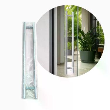 Imagem de Puxador Em Aluminio P/ Porta Ferro Vidro Madeira Abrir Correr Tipo H 1
