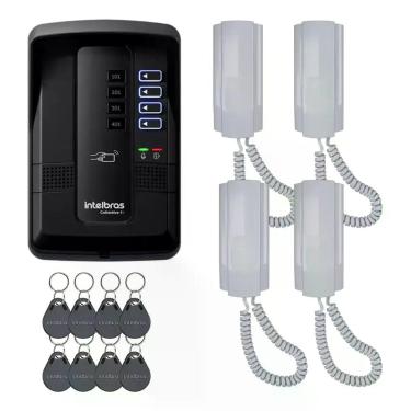 Imagem de Kit Porteiro Coletivo 4 Pontos C/ Interfone 8 Tag Intelbras - Controle