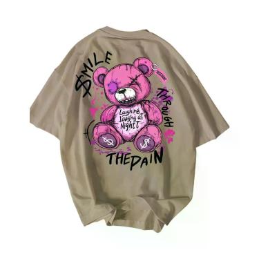 Imagem de Camiseta Masculina De Verão Com Estampa De Urso Teddy, Respirável E Co