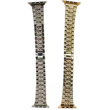 Imagem de Kit 2 Pulseira Smartwatch Pedra Strass Smartband Aço 3 Elos