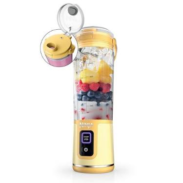 Imagem de Ninja Liquidificador portátil Blast, sem fio, recipiente de 510 g, liquidificador pessoal para shakes e vitaminas, sem BPA, tampa à prova de vazamento e bico para beber, recarregável com USB-C, peças
