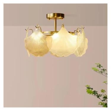 Imagem de Lustre de LED com ajuste francês moderno de vidro concha para sala de estar e jantar luminária