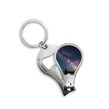 Imagem de Tesoura para cortador de unhas galáxia estrelas escuras roxas abridor de chave