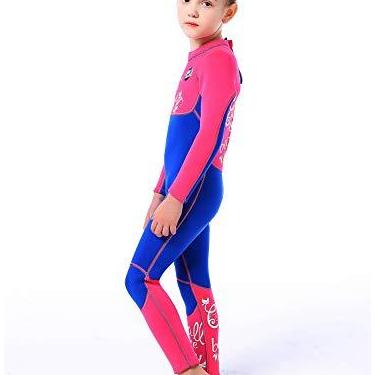 Imagem de Roupa de mergulho infantil de neoprene para meninas, manga comprida 3 mm de espessura, roupa de banho térmica para natação 2-3T
