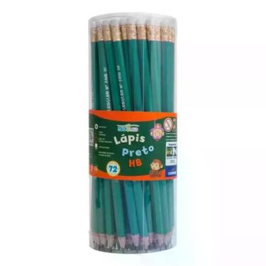 Imagem de Lápis Preto Grafite Hb Corpo Verde Pote C. 72 Unidades Preto - Leonora
