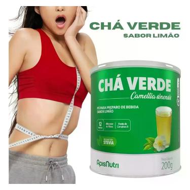 Imagem de Chá Verde ApisNutri em Pó para Preparo de Bebida com Stevia com Fibras