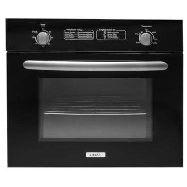 Imagem de Forno a Gás de Embutir Stelar Napoli 46 Litros Gás Natural GN 127V Preto Grill 750W Non-Stick