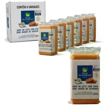Imagem de Kit c/ 6und Doce de Leite com Coco Zero Massa SAO LOURENCO 200g - SÃO 