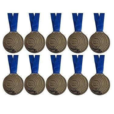 Imagem de Kit 10 Medalhas Honra ao Mérito Ouro Prata Bronze 4,3cm Aço Cor:Bronze