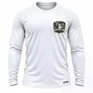Imagem de Camisa Uv +50 Santos Torcedor Santástico cor:BrancoTamanho:G4, Branco,