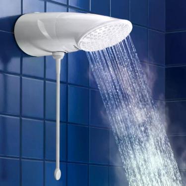 Imagem de Chuveiro Elétrico Top Jet Eletrônico 7500W Parede Controle Gradual de Temperatura Branco Lorenzetti 220V
