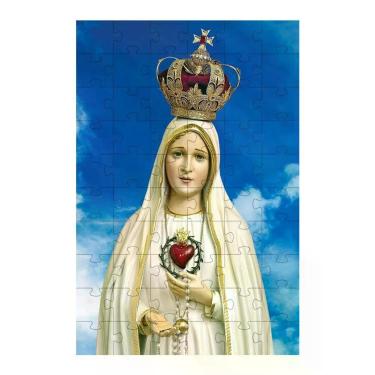 Imagem de Quebra-cabeça Nossa Senhora de Fátima para Memória e Concentração com 300 Peças em MDF Coleção Tea e Amor