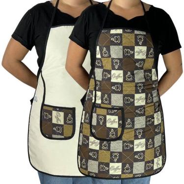 Imagem de Avental Plastificado Estampado Com Bolso Dulpa face Cozinha - Genérica