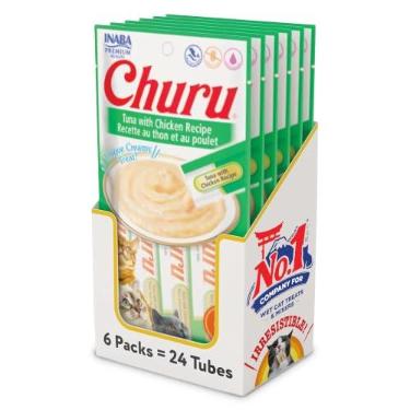 Imagem de Churu Display Para Gato Sabor Atum Com Frango 24 Tubos de 14g