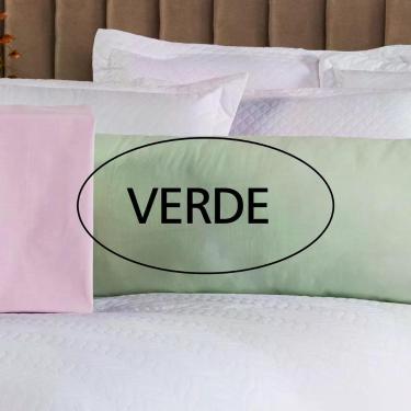 Imagem de Capa Fronha De Xuxão Avulsa Travesseiro De Corpo Cores Lisas 1,45m X 45cm - Percal 140 Fios 100% Algodão Cor Verde