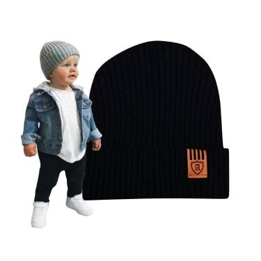Imagem de Touca Gorro Infantil Bebê Beanie Unissex - oem, Preto, RN ATÉ 4MESES
