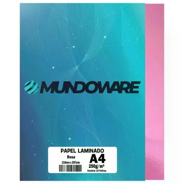 Imagem de Papel Laminado A4 250g Mundoware Lamicote para Artesanato Decorações E