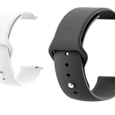 Imagem de 02X Pulseiras de Silicone Macia (PRETA E BRANCA) Para Smartwatch Amaz fit GTR 4 4 New/Gtr 3 3 Pro/Gtr 2 2 New/Balance