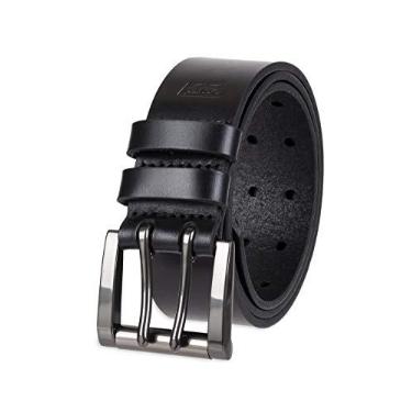 Imagem de Levi's Cinto masculino casual com fivela dupla, Preto