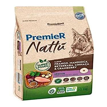 Imagem de PremieR Pet Nattu Ração Seca para Cães Sênior de Todos os Portes Sabor Mandioca 10,1kg