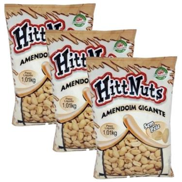 Imagem de Amendoim Hitt Nuts Gigante Sem Pele 1kg - 3 Pcts