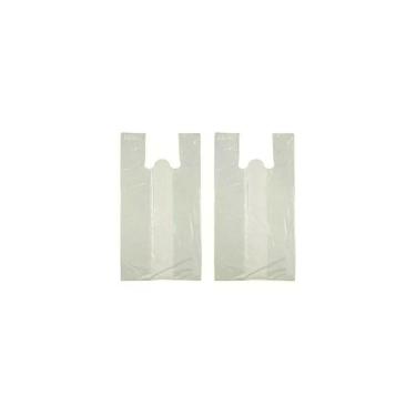 Imagem de Sacola Plástica Higipack com Alça Camiseta Reciclável Branca 35x45cm 1040 Unidades