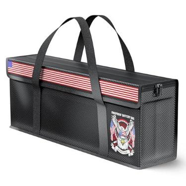 Imagem de BeasTrek Bolsa de bateria Ebike, bolsa de bateria de lítio LiFePO4 à prova de fogo, bolsa segura de bateria Lipo de grande capacidade à prova de explosão para carregamento e armazenamento, compatível