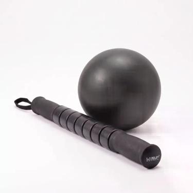 Imagem de Kit Overball 25cm Mini Bola Inflável Bastão Massagem Preto Liveup - Pa