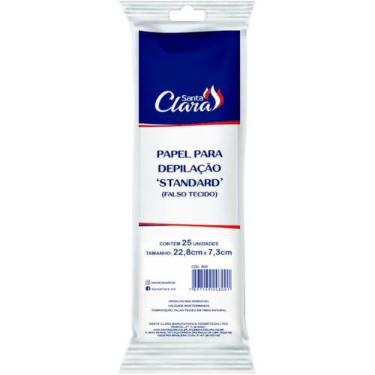 Imagem de Papel para depilação, Santa Clara, falso tecido, Standard, pacote com 25un | Folhas de 7,3 cm de largura, para cera quente, egípcia ou roll-on, em quantidade intermediária para o atendimento