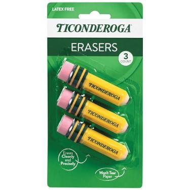 Imagem de Borrachas TICONDEROGA ®, em forma de lápis, amarelo, 3 unidades (38953)