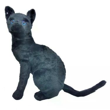 Imagem de Gato Preto Pelúcia 35 C M Alt Sentado