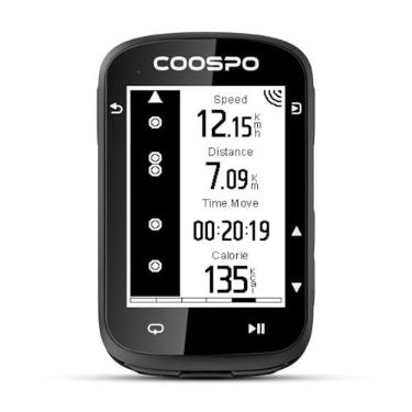 Imagem de COOSPO Computador de bicicleta CS500 sem fio, computador de ciclismo LCD GPS de 6 polegadas com navegação de rota, velocímetro de bicicleta GPS Bluetooth 5.0 ANT com retroiluminação automática,