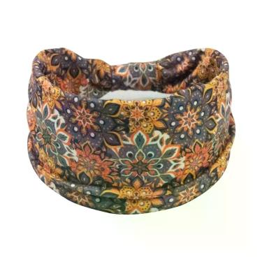 Imagem de Bandana Boho Mandala para Mulher - Faixa de Cabelo Elástica e Absorven