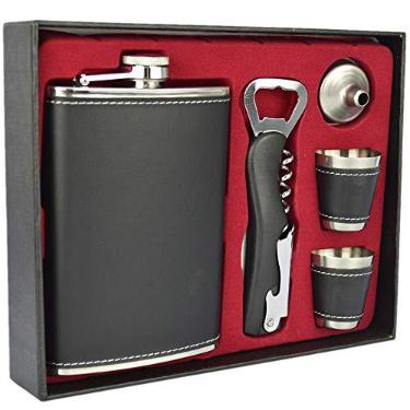 Imagem de Cantil De Bolso Porta Bebida Whisky Liso preto CBRN113722