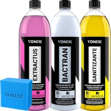 Imagem de Kit Sistema VSC Limpeza de Estofados Sofa Banco Extractus Bactran Sanitizante 1,5L Vonixx Espuma Yamase